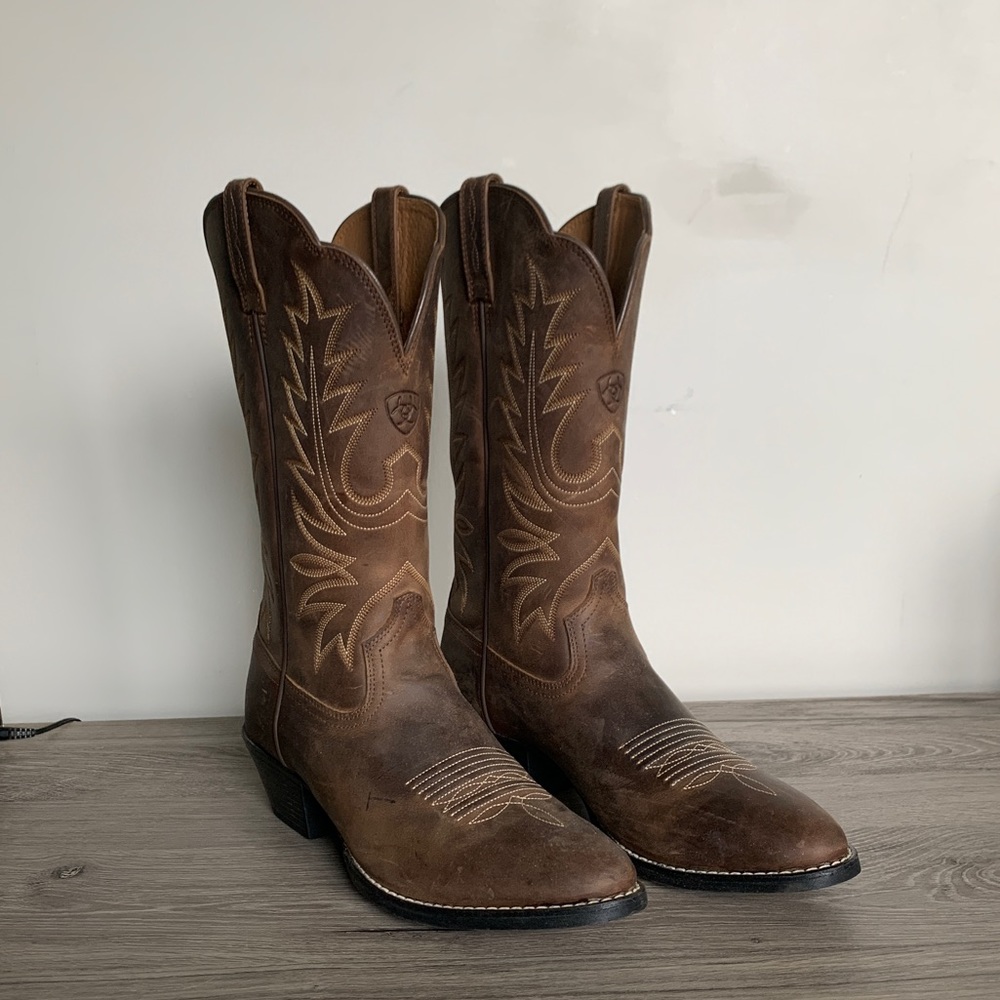 Women’s Ariat Heritage Brown Leather Western Style Cowboy Boots Size 8B